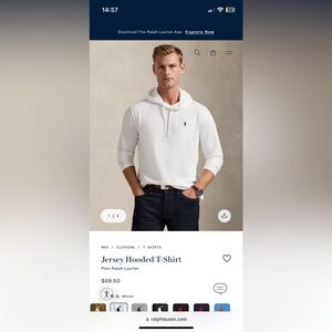 Polo Ralph Lauren solid white hooded shirt